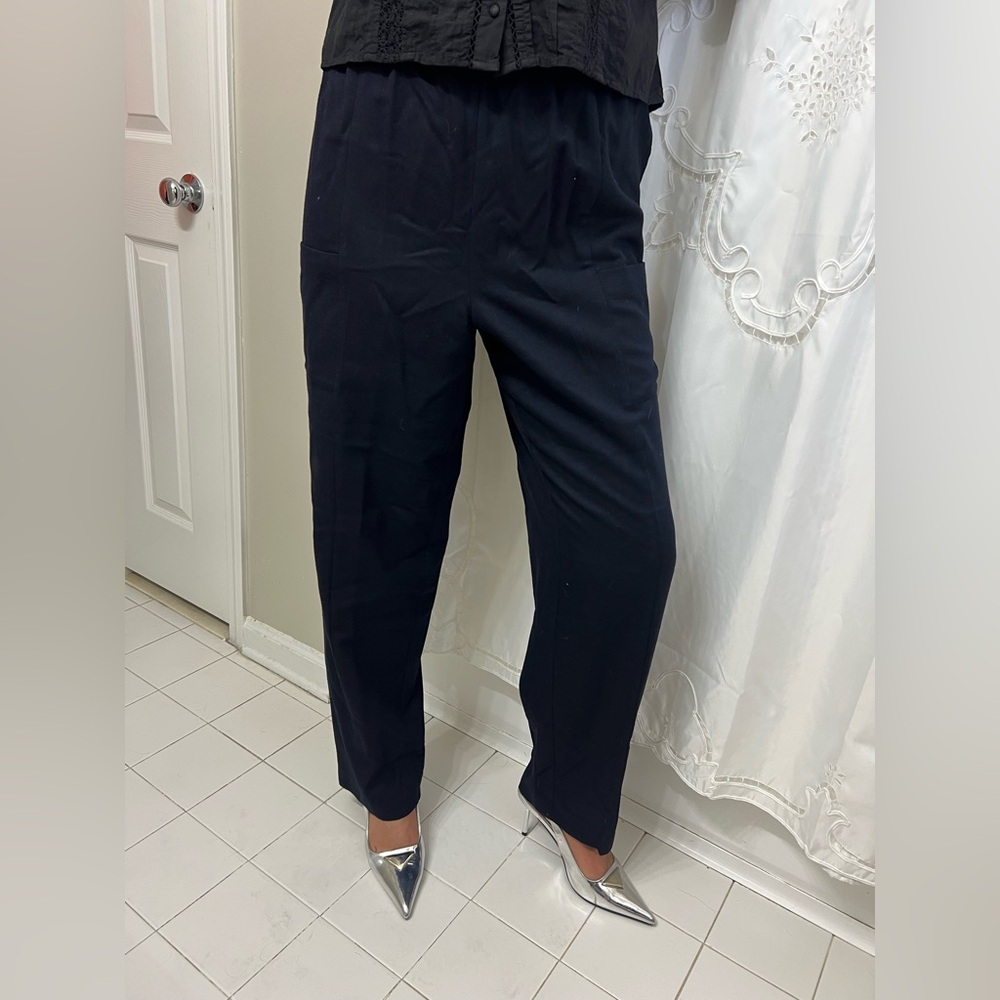 Eskandar 100% New Zealand Wool Black Tailored Pants— Size 2